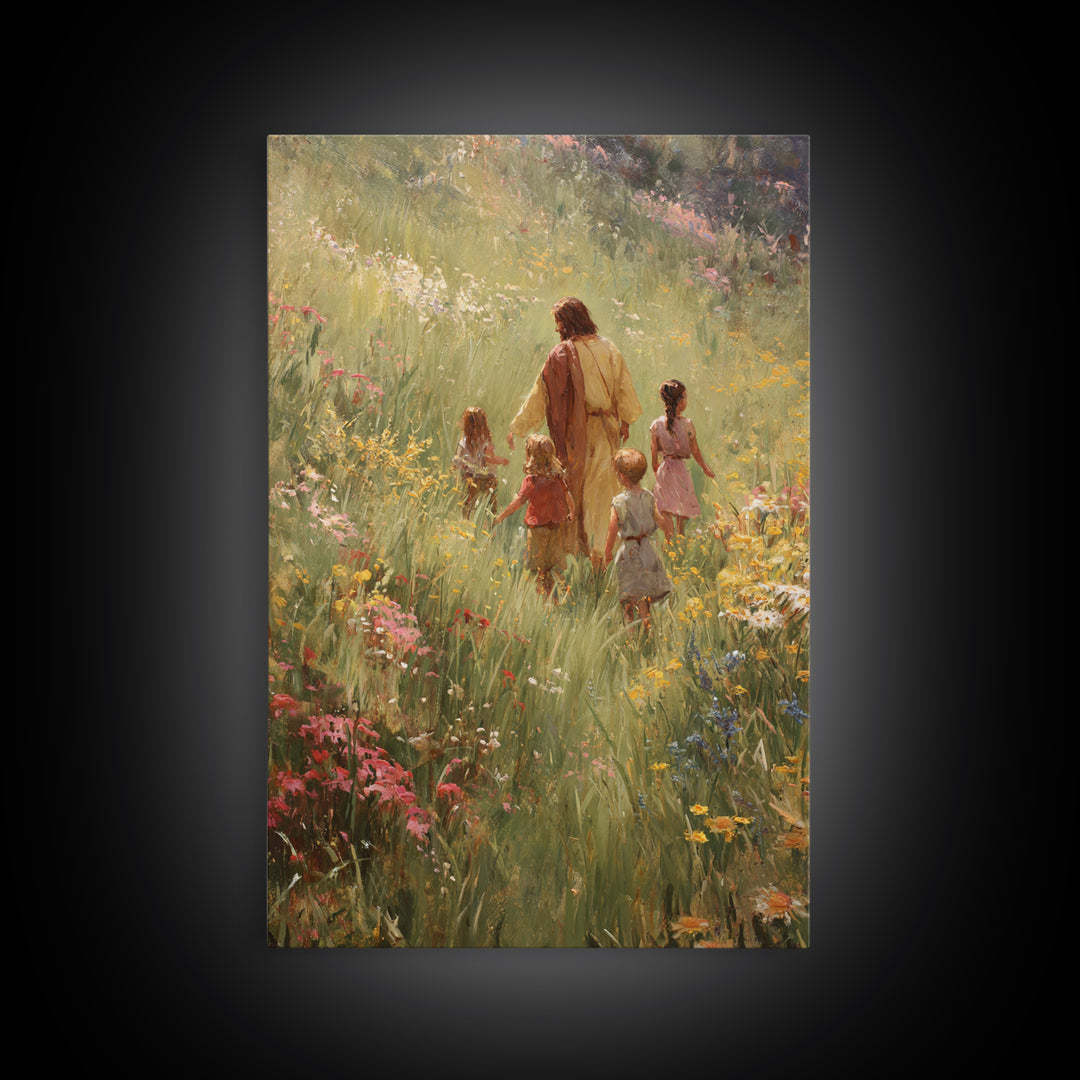Grace In Bloom | Framed Canvas Print | Christian Art Canvas | Christian Wall Art | Jesus Painting | Christian Decor | Christmas Art Prints