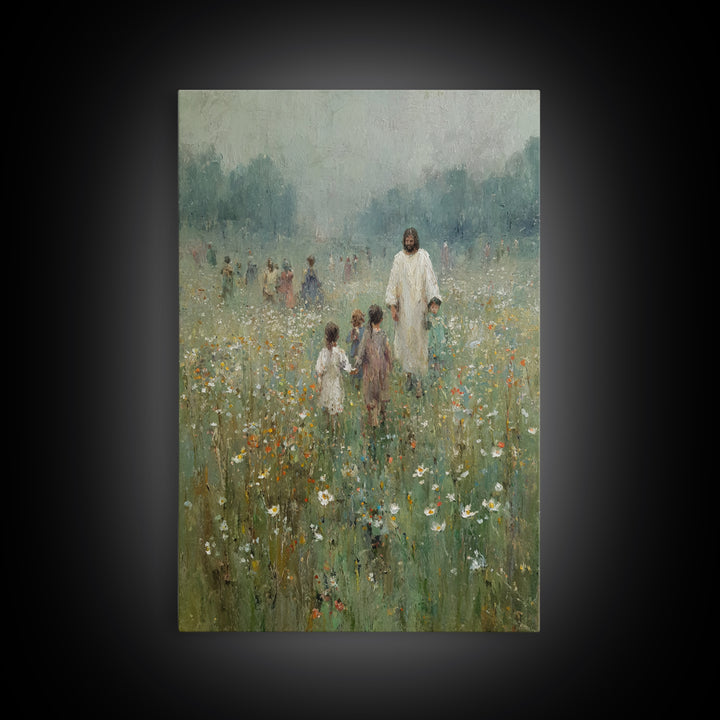 Quiet Blooming Grace | Framed Canvas Print | Christian Art Canvas | Christian Wall Art | Jesus Painting | Christian Christmas Art | Christi