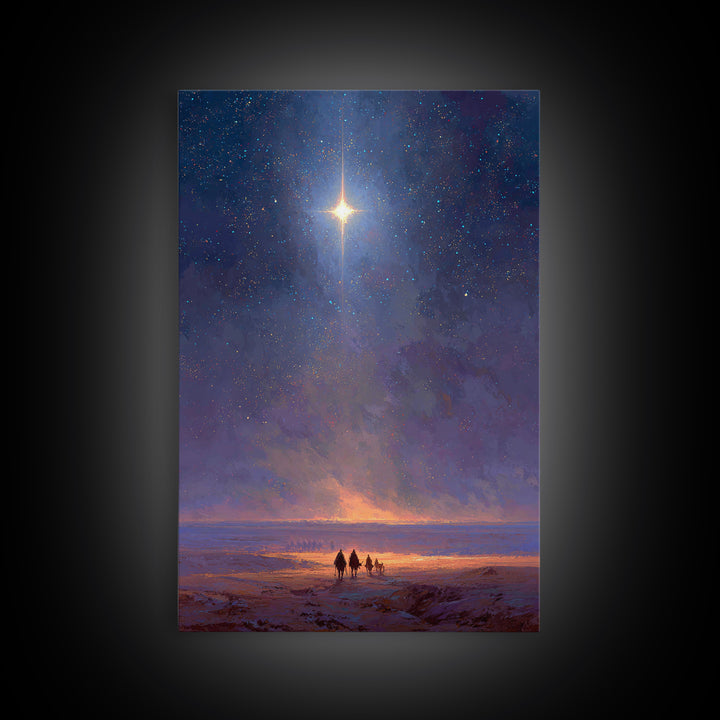 Journey Of Light | Framed Canvas Print | Christian Christmas Art | Christmas Wall Art | Christian Art Canvas | Modern Christian Art