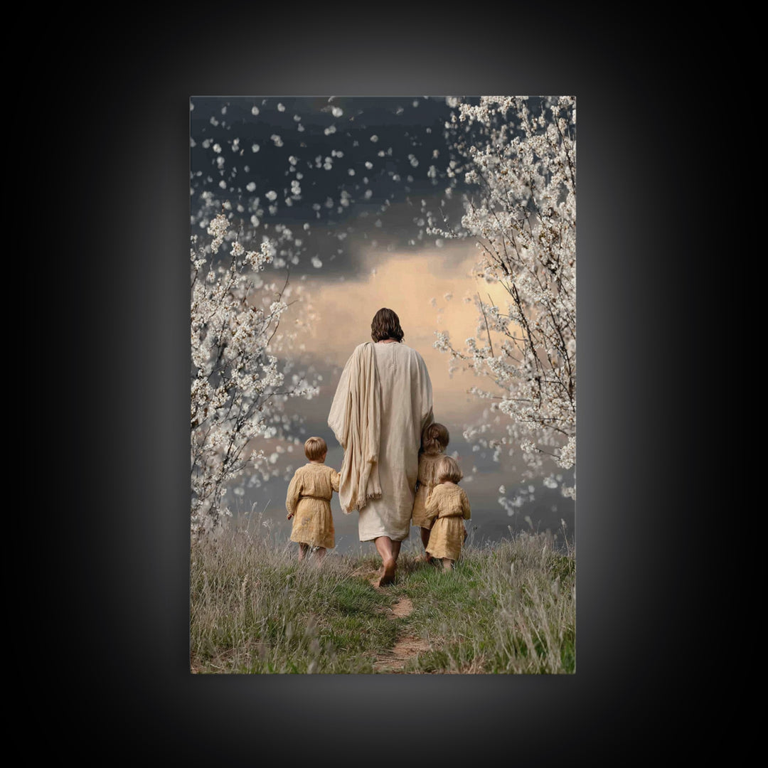Blossom Sky Walk – Framed Canvas Print – Christian Wall Art – Christian Art Canvas – Jesus Painting – Christian Christmas Art – Christian D