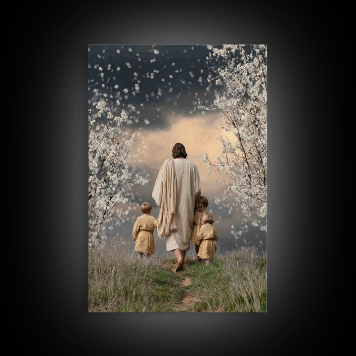Blossom Sky Walk – Framed Canvas Print – Christian Wall Art – Christian Art Canvas – Jesus Painting – Christian Christmas Art – Christian D