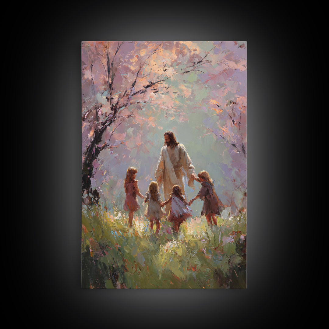 Circle Of Light – Framed Canvas Print – Christian Wall Art – Christian Art Canvas – Jesus Painting – Christian Art – Christian Gift Ideas