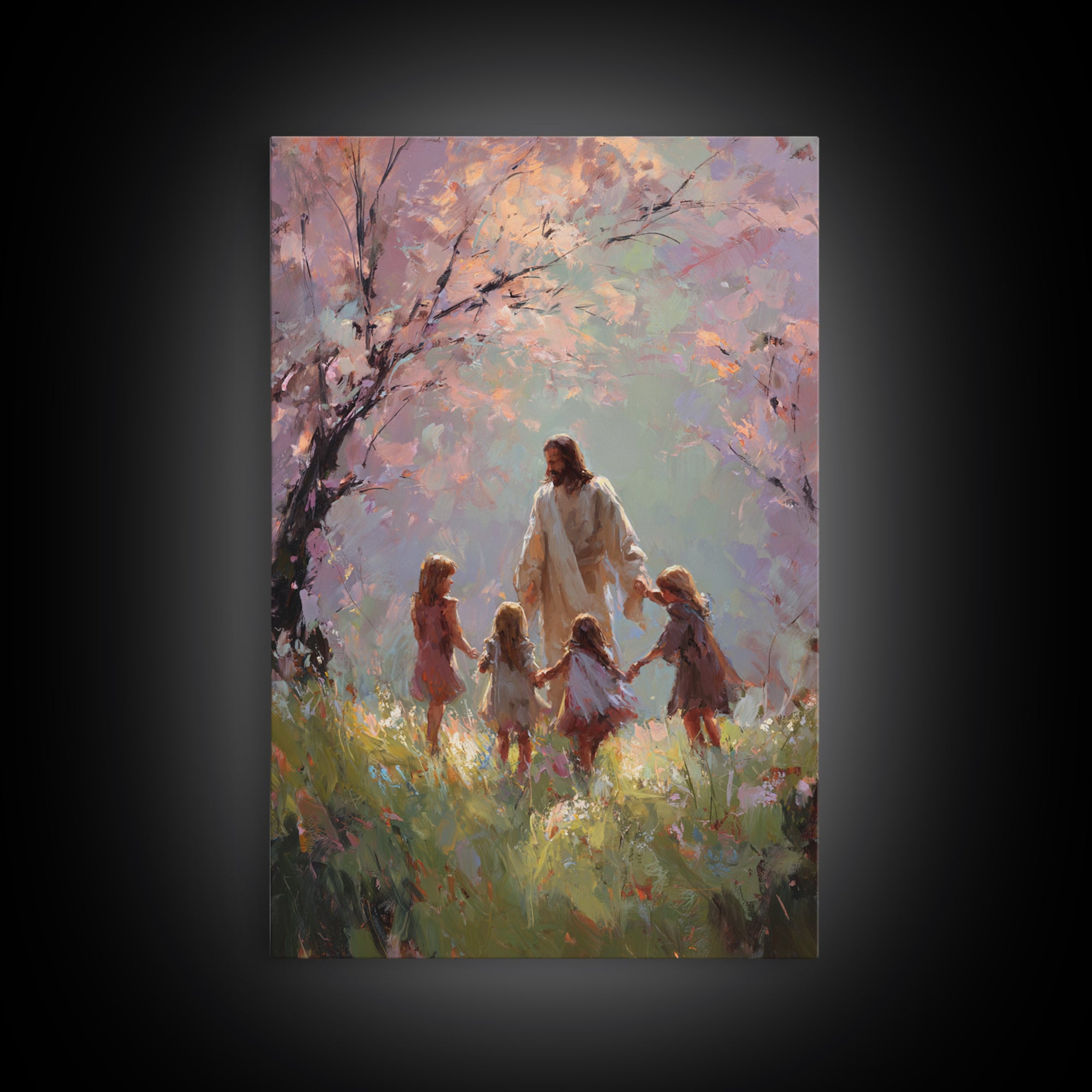 Circle Of Light – Framed Canvas Print – Christian Wall Art – Christian Art Canvas – Jesus Painting – Christian Art – Christian Gift Ideas