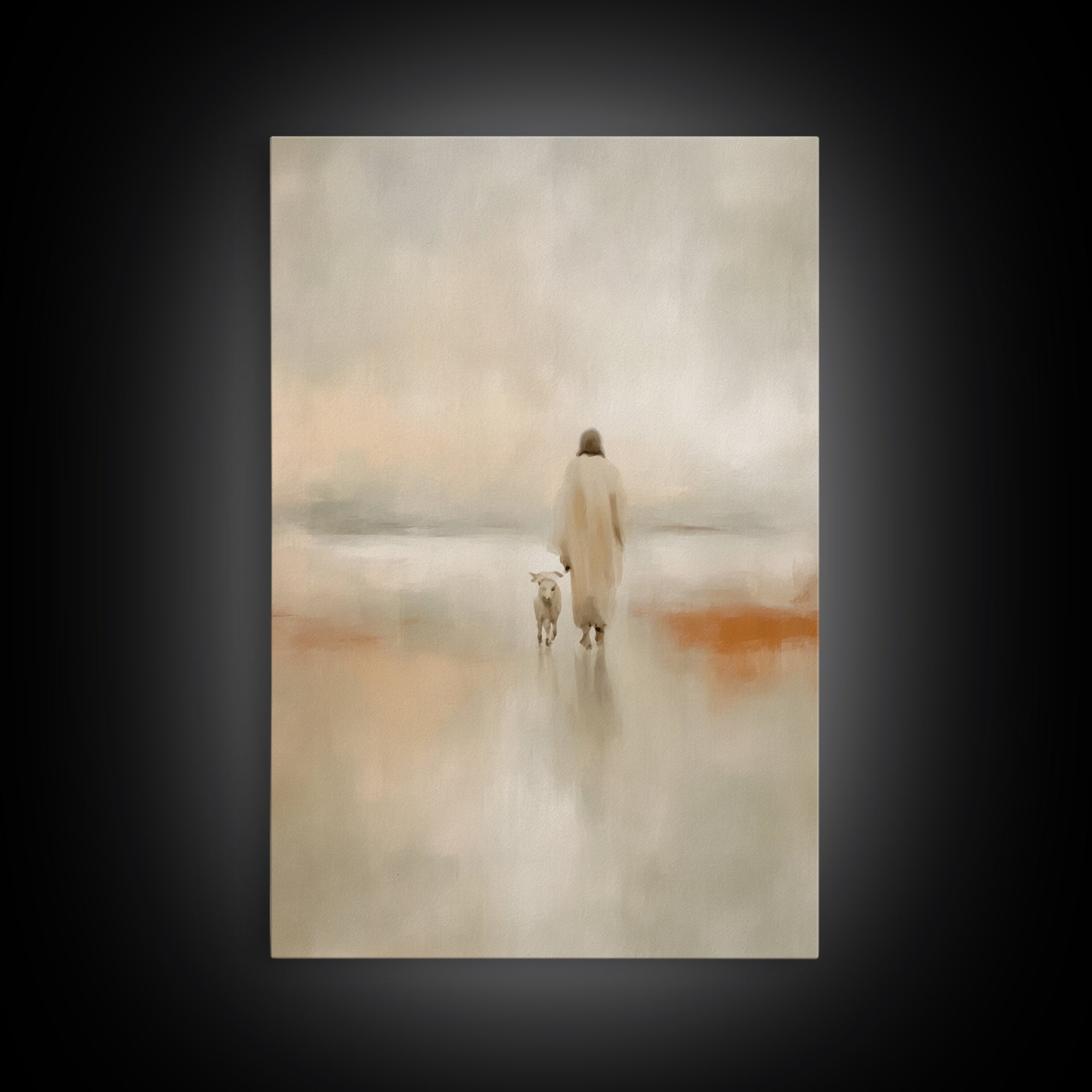 Still Waters Path | Framed Canvas Print | Christian Art Canvas | Christian Wall Art | Jesus Painting | Christian Art | Christian Christmas
