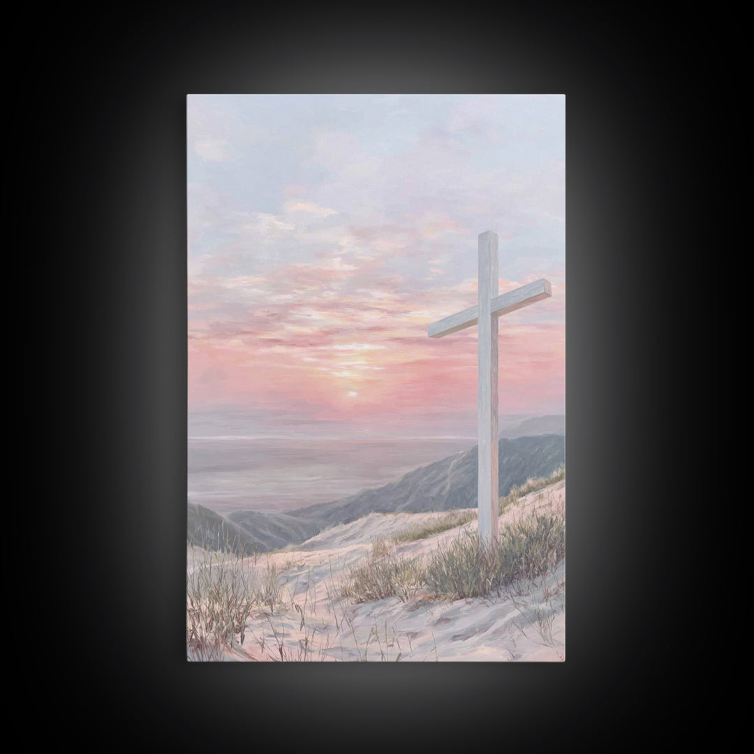Dawn Of Redemption – Framed Canvas Print – Christian Wall Art – Christian Art Canvas – Modern Christian Painting – Christian Gift Ideas