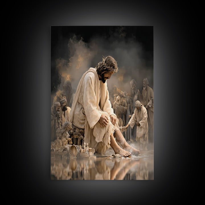 Quiet Servant Grace – Framed Canvas Print – Christian Wall Art – Jesus Painting – Christian Art Canvas – Christian Decor – Modern Christian