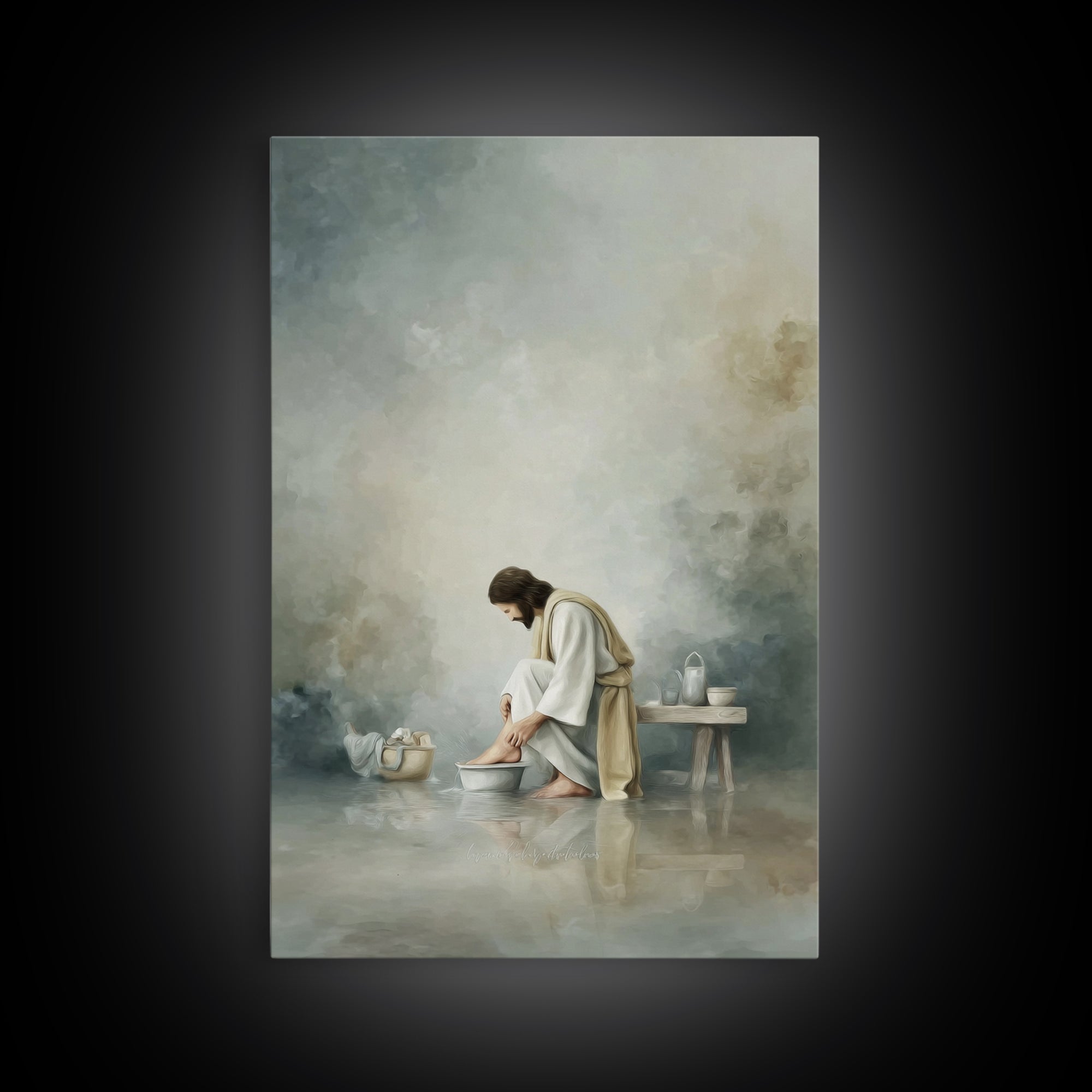 Still Waters Hope – Framed Canvas Print – Christian Wall Art – Jesus Art Print – Christian Art Canvas – Subtle Christian Art – Large Christ