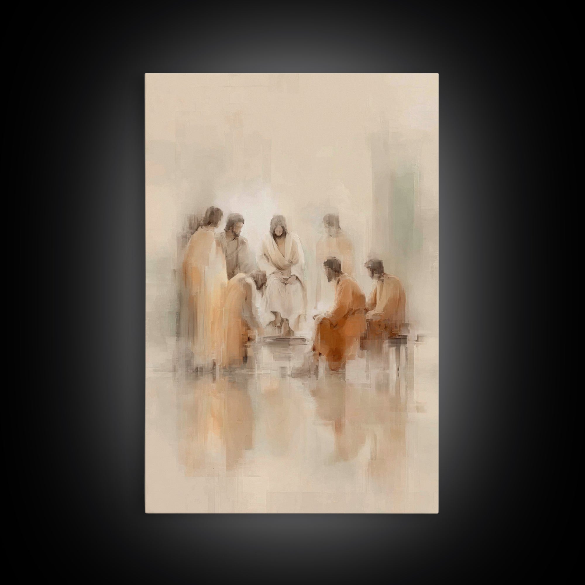 Circle Of Compassion, Framed Canvas Print, Christian Wall Art, Christian Art Canvas, Jesus Painting, Christian Decor, Modern Christian Art