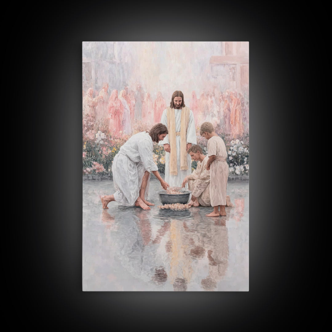 Gathered In Peace – Framed Canvas Print – Christian Wall Art – Christian Art Canvas – Jesus Painting – Christian Gift – Vintage Christian A