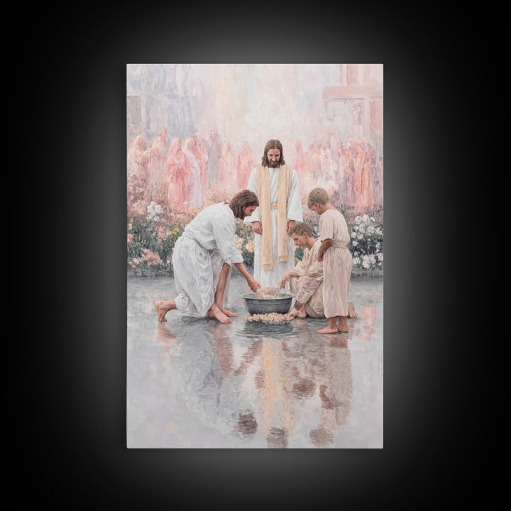 Gathered In Peace – Framed Canvas Print – Christian Wall Art – Christian Art Canvas – Jesus Painting – Christian Gift – Vintage Christian A