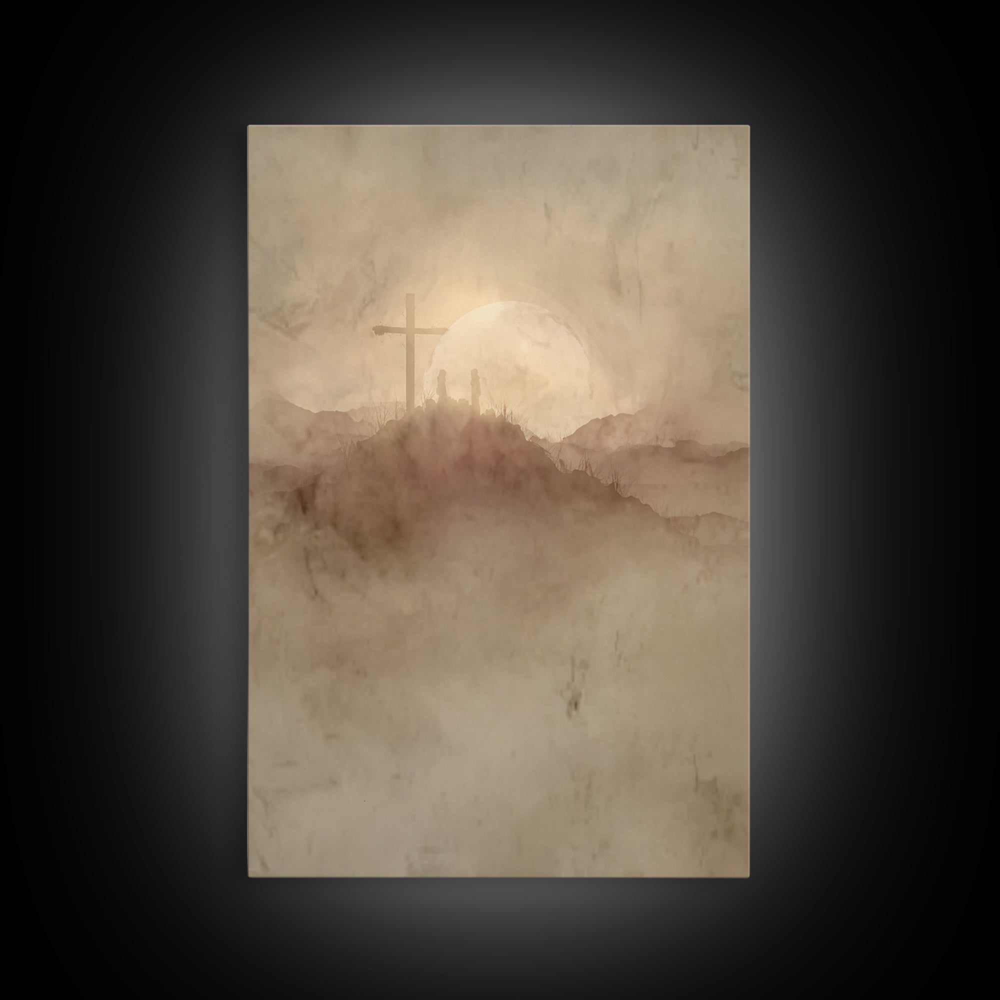 Hilltop Revelation | Framed Canvas Print | Christian Art Canvas | Christian Wall Art | Moody Christian Art | Christian Christmas Art