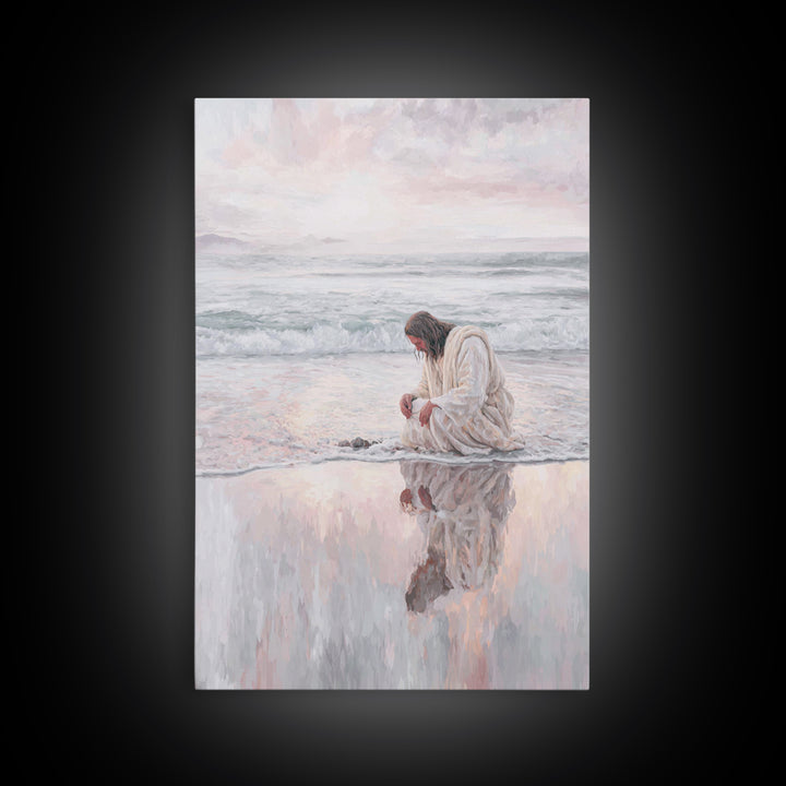 Shorelight Mercy – Framed Canvas Print – Christian Wall Art – Jesus Painting – Christian Art Canvas – Christian Gift Ideas – Christmas Art