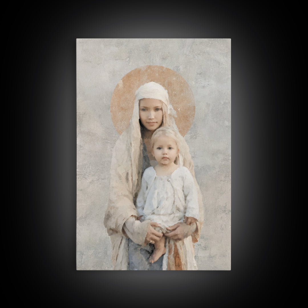 Holy Silhouette, Framed Canvas Print, Christian Wall Art, Christian Art Canvas, Christian Painting, Christian Gift Ideas, Christmas Art