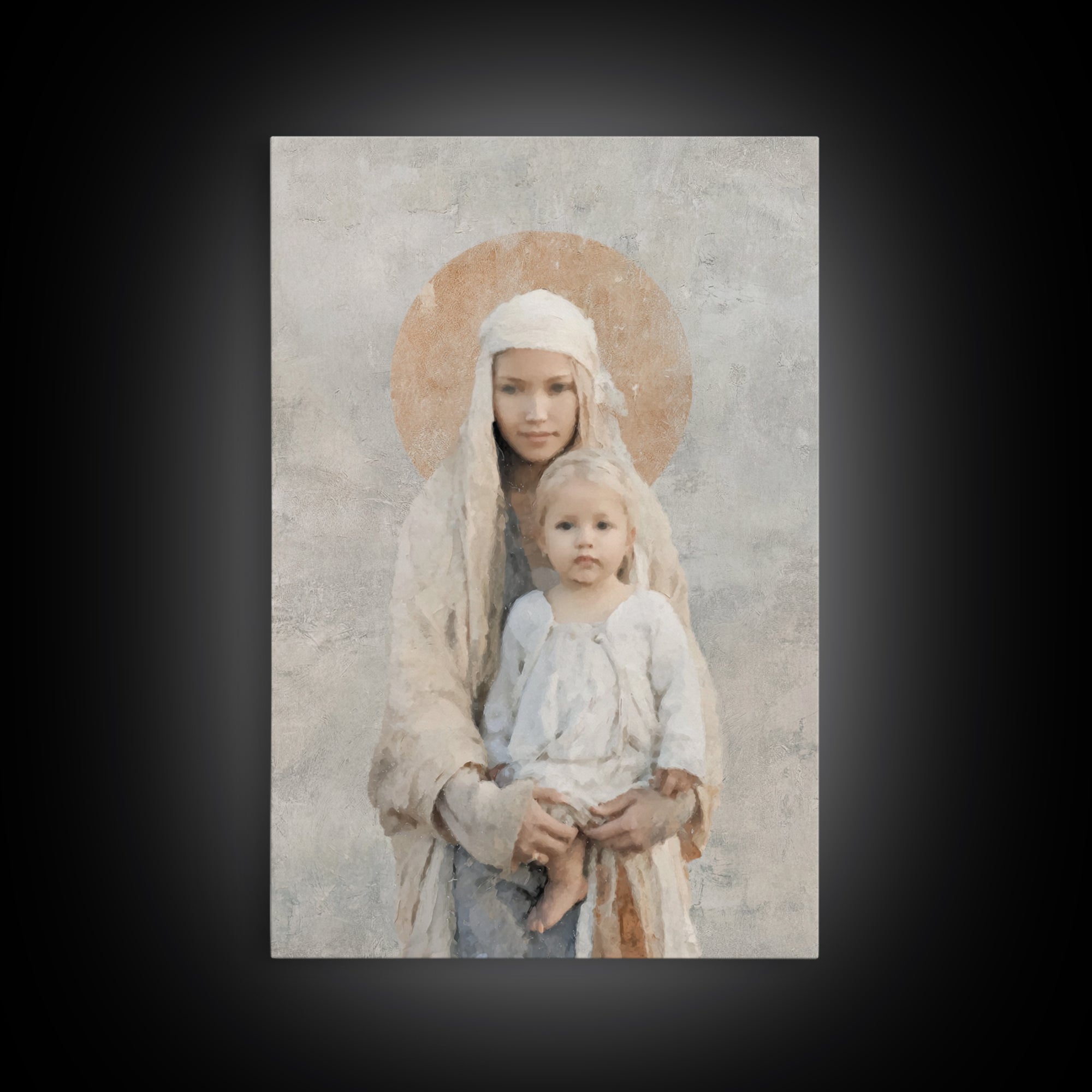 Holy Silhouette, Framed Canvas Print, Christian Wall Art, Christian Art Canvas, Christian Painting, Christian Gift Ideas, Christmas Art