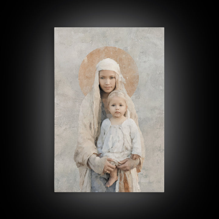 Holy Silhouette, Framed Canvas Print, Christian Wall Art, Christian Art Canvas, Christian Painting, Christian Gift Ideas, Christmas Art