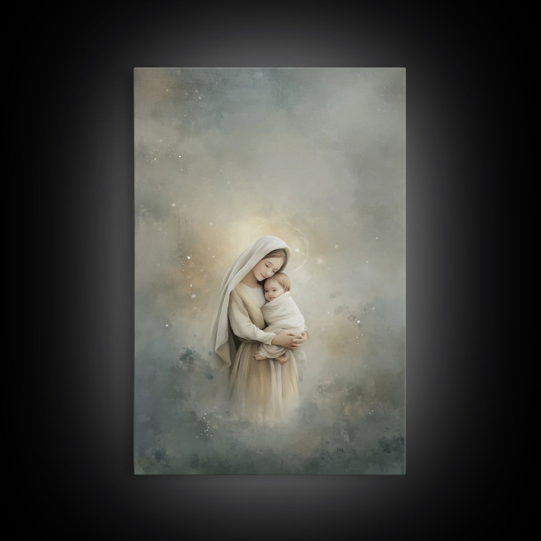 Light Of Bethlehem - Framed Canvas Print - Christian Art Canvas - Christian Wall Art - Jesus Painting - Christian Christmas Art - Christian