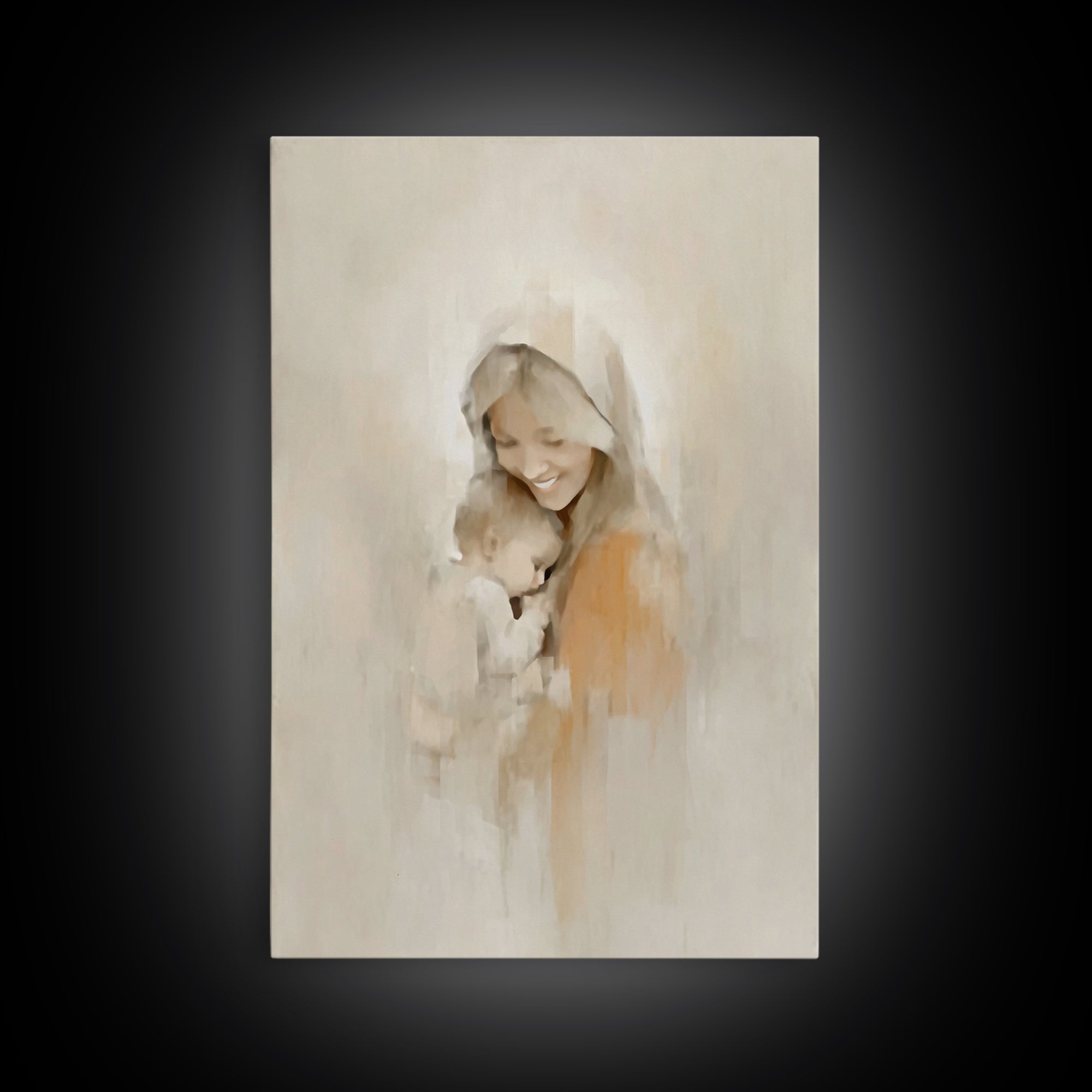 Radiant Mercy - Framed Canvas Print - Christian Wall Art - Christian Art Canvas - Vintage Christian Art - Mary And Jesus Painting - Christi