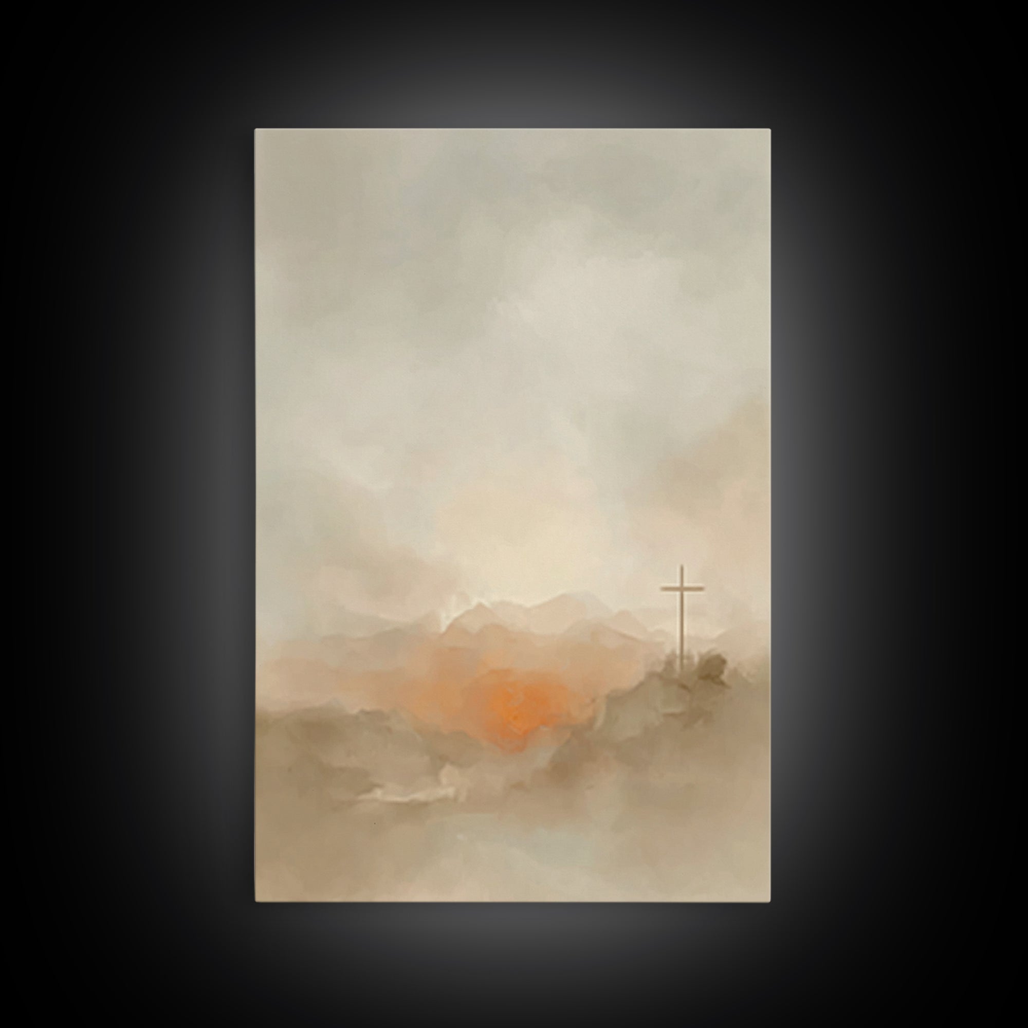 Crosslight Horizon – Framed Canvas Print – Christian Art Canvas – Christian Wall Art – Abstract Christian Art – Christian Decoration