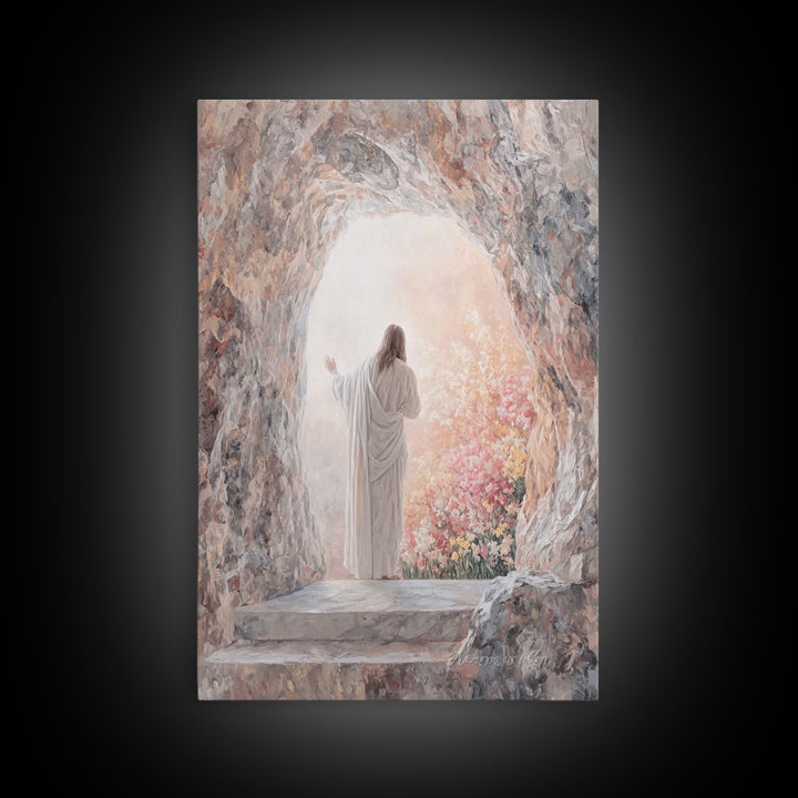 Risen Morning Light – Framed Canvas Print – Christian Wall Art – Jesus Painting – Christian Art Canvas – Christian Art – Christian Gift