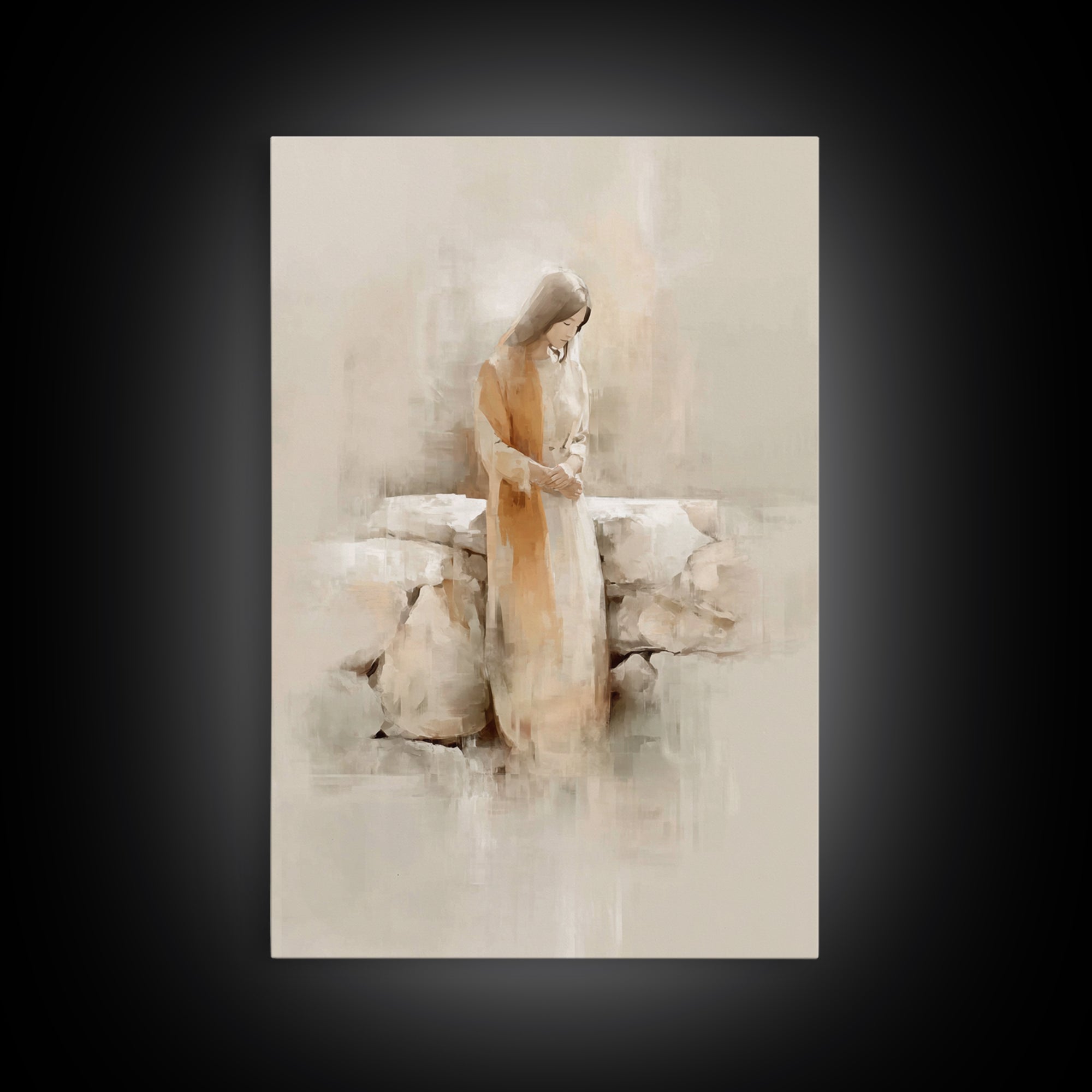 Garden Of Hope – Framed Canvas Print – Christian Art Canvas – Minimalist Christian Art – Christian Wall Art – Christian Painting – Christia