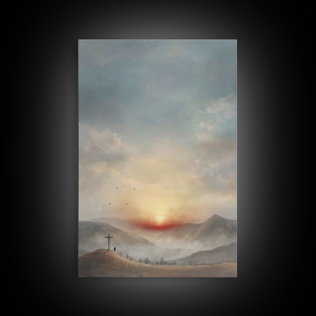 Resurrection Peace | Framed Canvas Print | Christian Art Canvas | Christian Wall Art | Modern Christian Art | Christian Gift