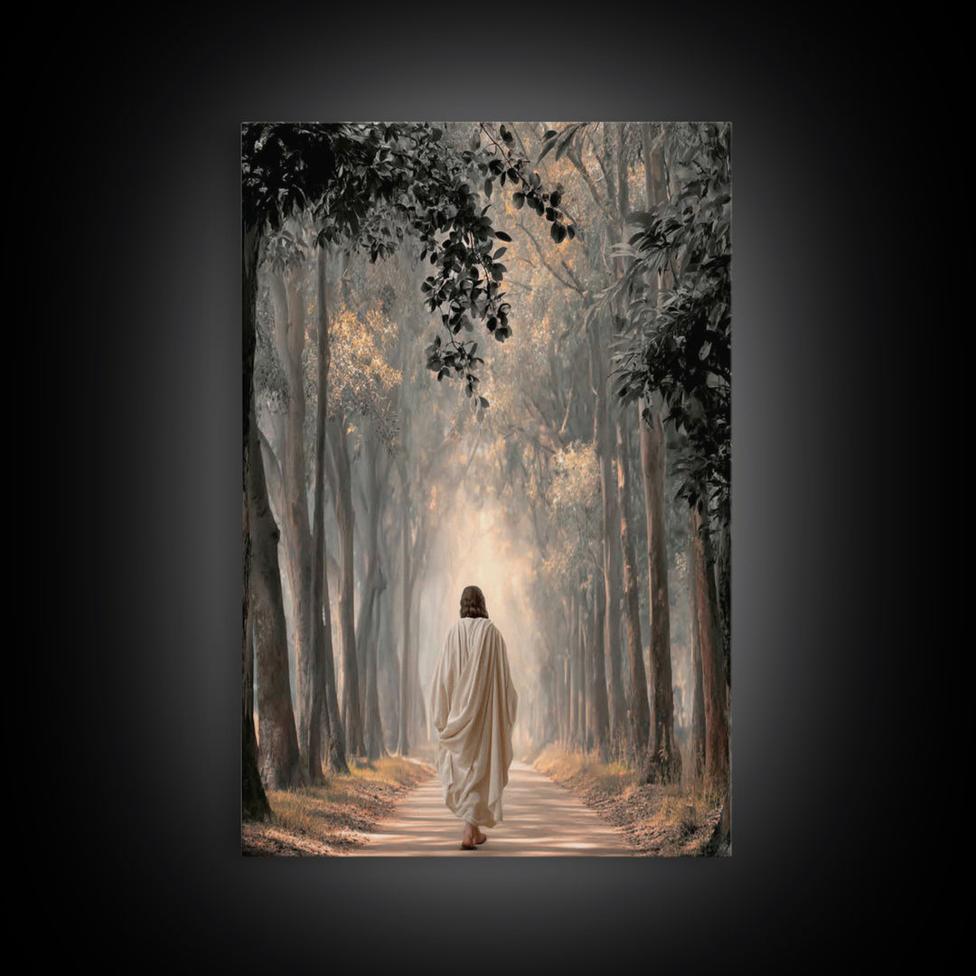 Forest Of Light – Framed Canvas Print – Christian Art Canvas – Christian Wall Art – Christian Painting – Moody Christian Art – Christian Ar