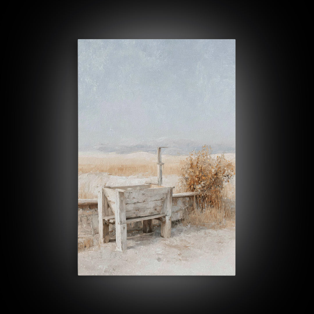 Silent Manger Field | Framed Canvas Print | Christian Art Print | Christmas Art | Minimalist Christian Art | Christian Decor