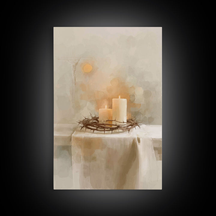 Crown Of Hope – Framed Canvas Print – Christian Wall Art – Christian Art Canvas – Minimalist Christian Art – Christian Art Gift
