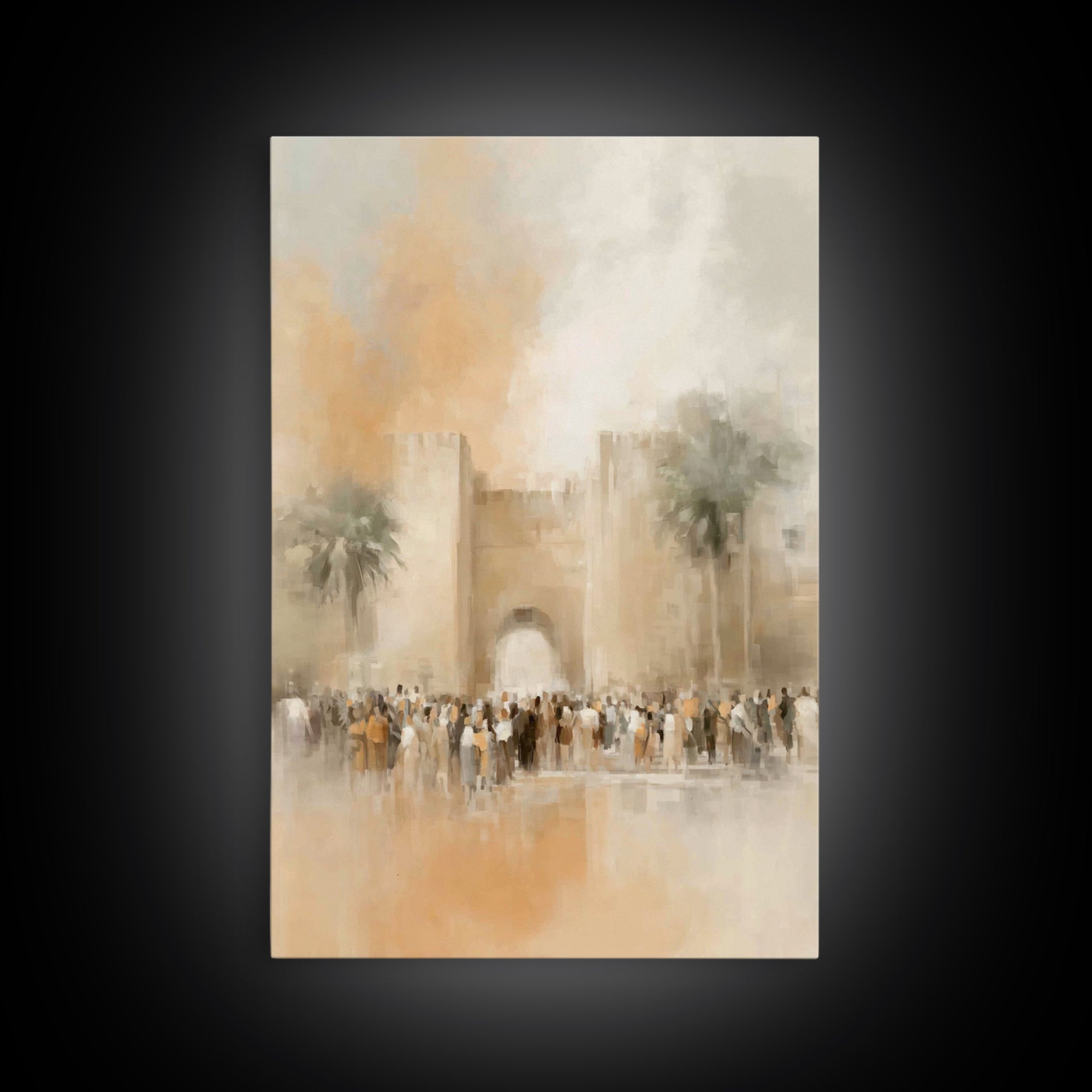 Hosanna At The Gate – Framed Canvas Print – Christian Wall Art – Christian Art Canvas – Christian Paintings – Moody Christian Art