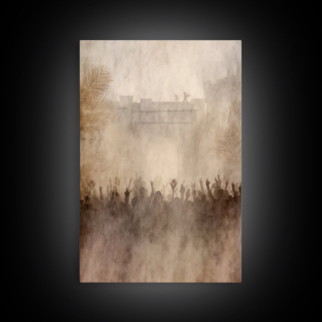 Crowds Of Praise | Framed Canvas Print | Christian Wall Art | Christian Art Work | Modern Christian Art | Christian Gift Ideas