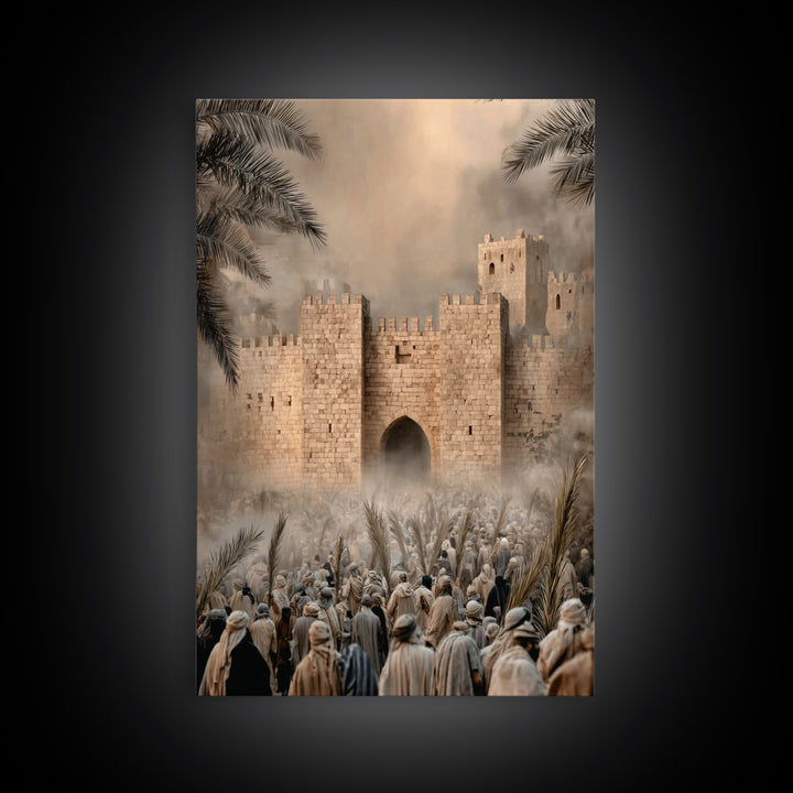 Triumphant Entry Dawn – Framed Canvas Print – Christian Art Painting – Christian Wall Art – Christian Art Canvas – Unique Christian Art