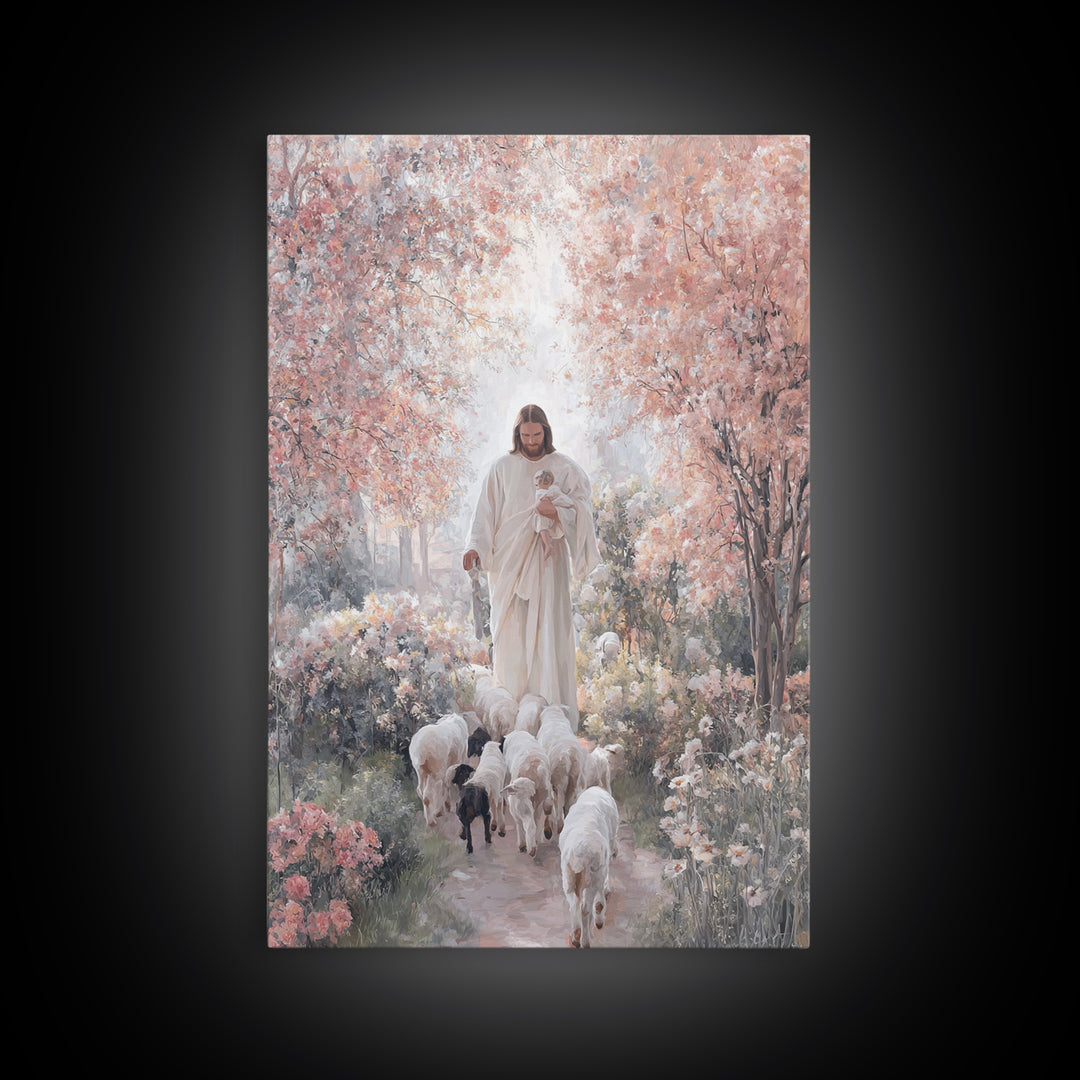 Garden Of Hope - Framed Canvas Print - Christian Wall Art - Jesus Painting - Christian Art Canvas - Christian Christmas Art - Christian Dec