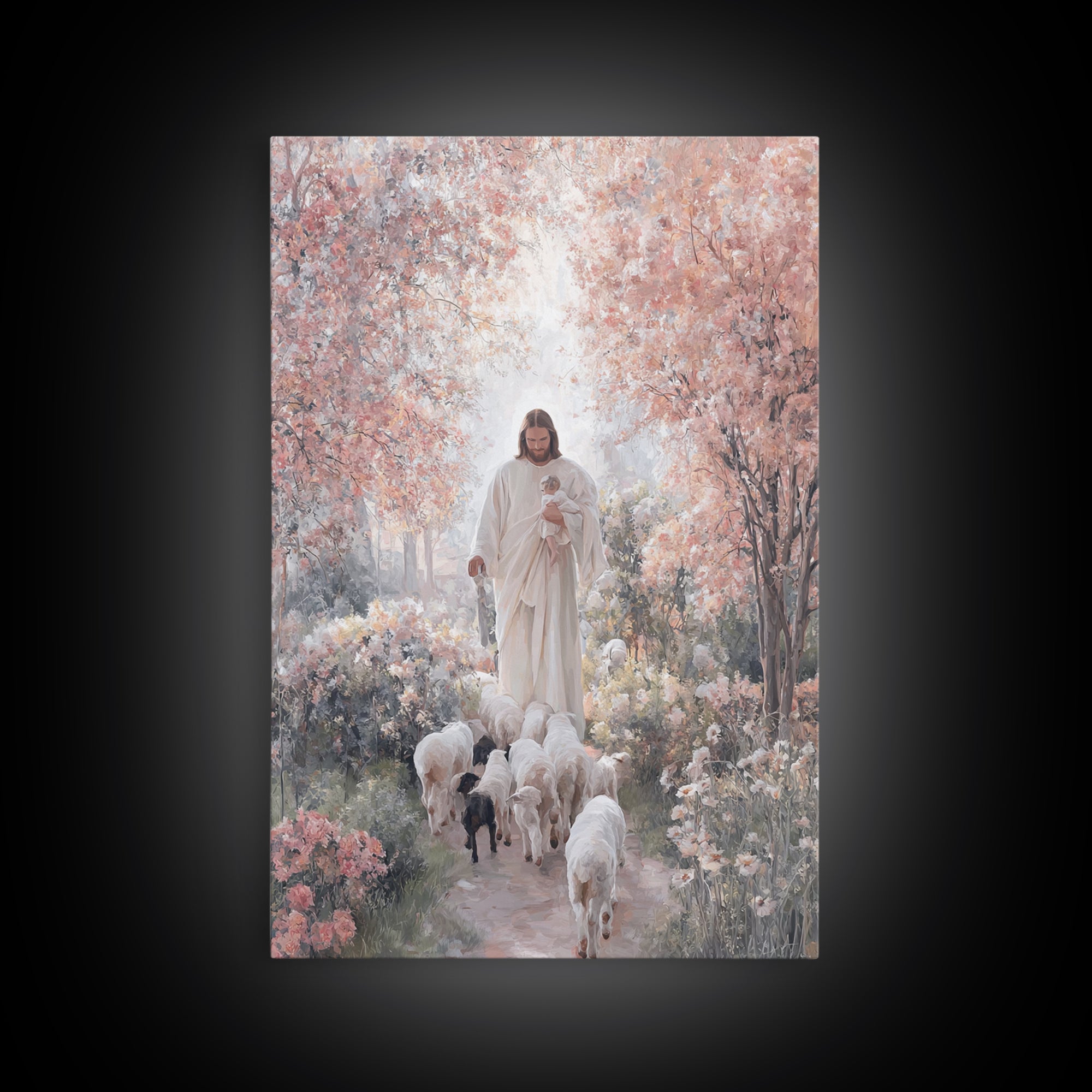 Garden Of Hope - Framed Canvas Print - Christian Wall Art - Jesus Painting - Christian Art Canvas - Christian Christmas Art - Christian Dec