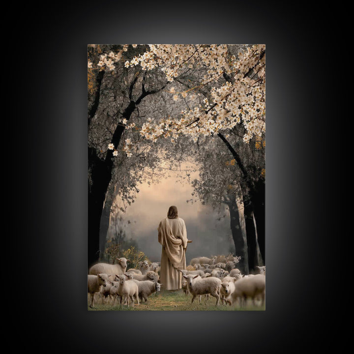 Blossom Path – Framed Canvas Print – Christian Art Canvas – Christian Art Print – Jesus Painting – Christian Wall Art – Christian Christmas