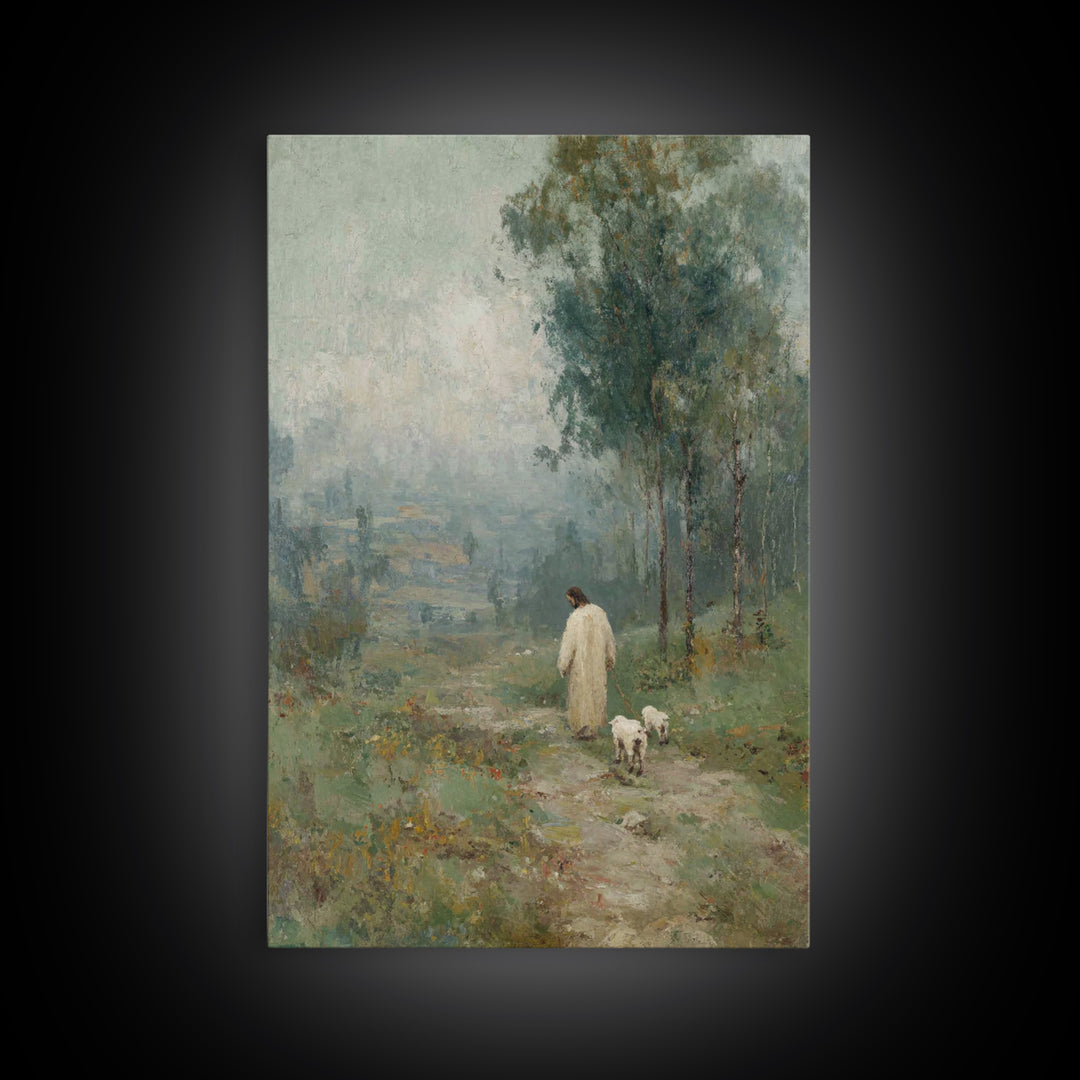 Gentle Journey – Framed Canvas Print – Christian Art Canvas – Christian Wall Art – Jesus Painting – Subtle Christian Art – Christian Decor