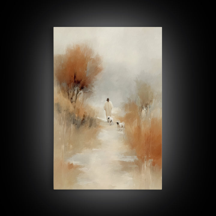 Desert Pathway – Framed Canvas Print – Christian Art Canvas – Christian Wall Art – Jesus Painting – Moody Christian Art – Christian Gift Id