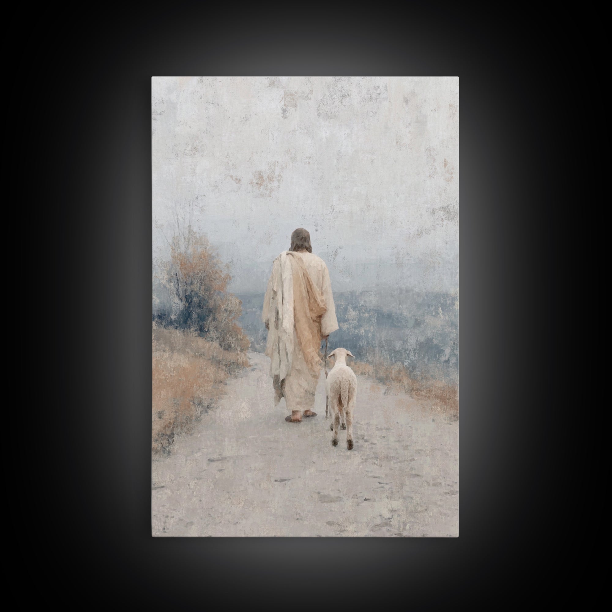 Horizon Walk – Framed Canvas Print – Christian Wall Art – Christian Art Print – Jesus Painting – Subtle Christian Art – Christian Christmas