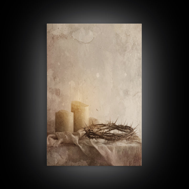 Quiet Sacrifice – Framed Canvas Print – Christian Art Canvas – Christian Wall Art – Subtle Christian Art – Christian Christmas Art
