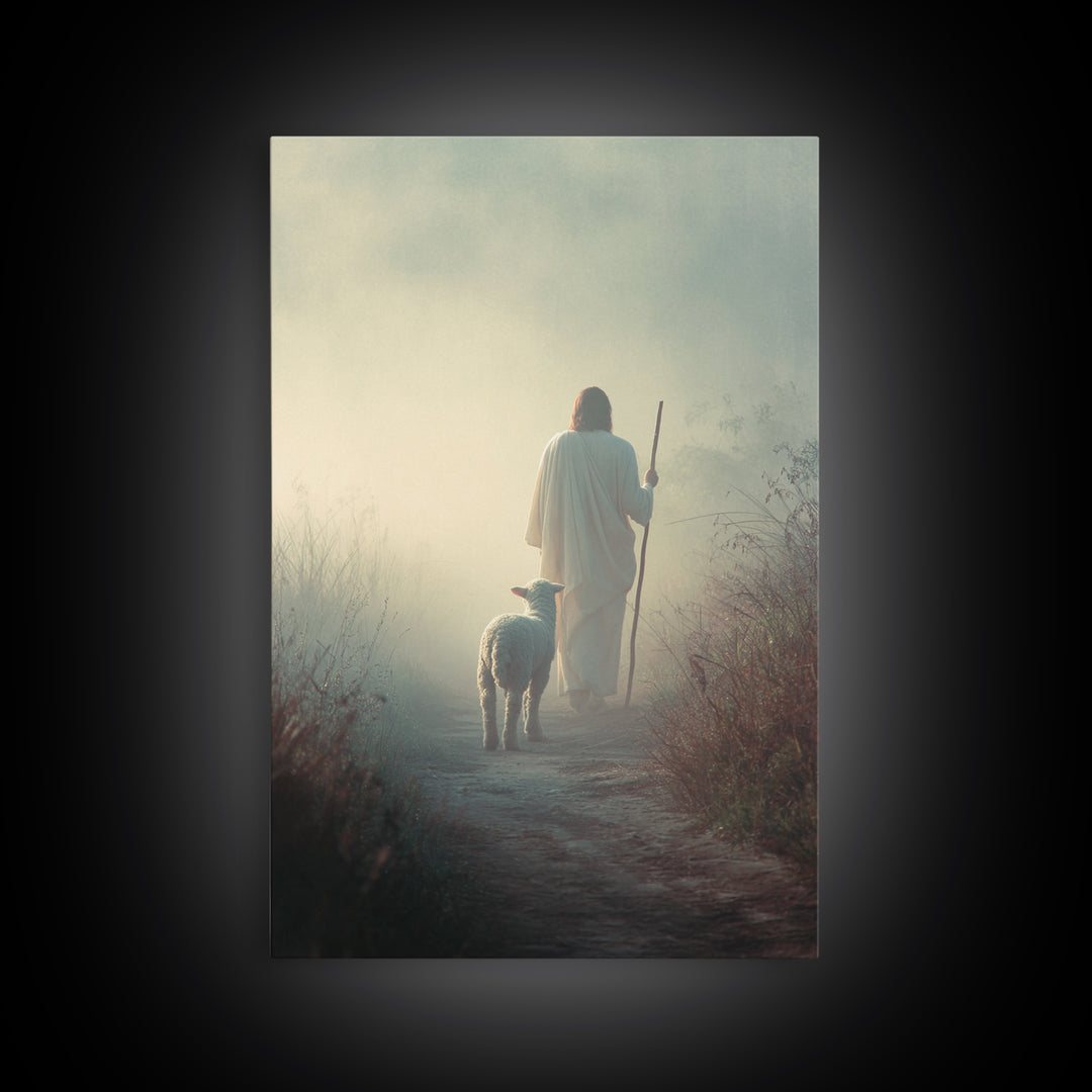 Path Of Peace – Framed Canvas Print – Christian Wall Art – Jesus Painting – Christian Art Canvas – Large Christian Painting – Modern Christ