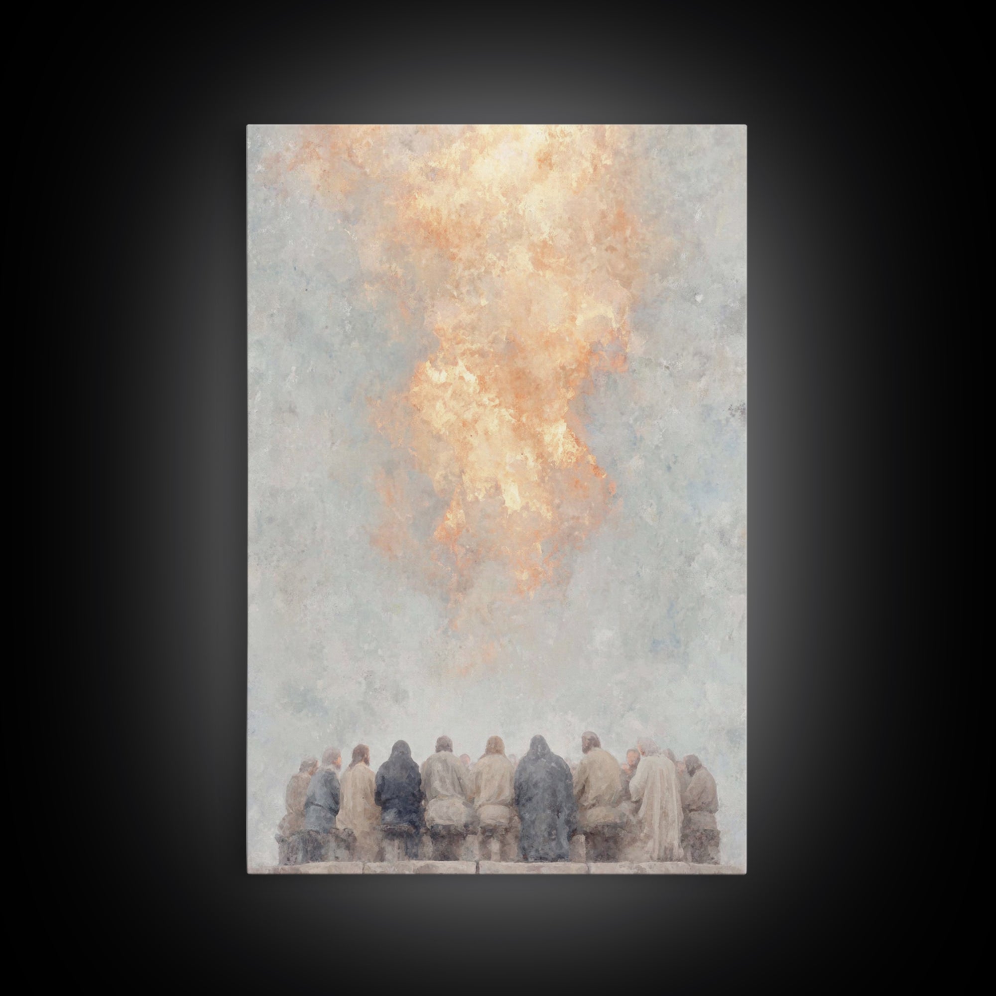 Pentecost Flame – Framed Canvas Print – Christian Wall Art – Christian Art Canvas – Christian Painting – Vintage Christian Art – Christian