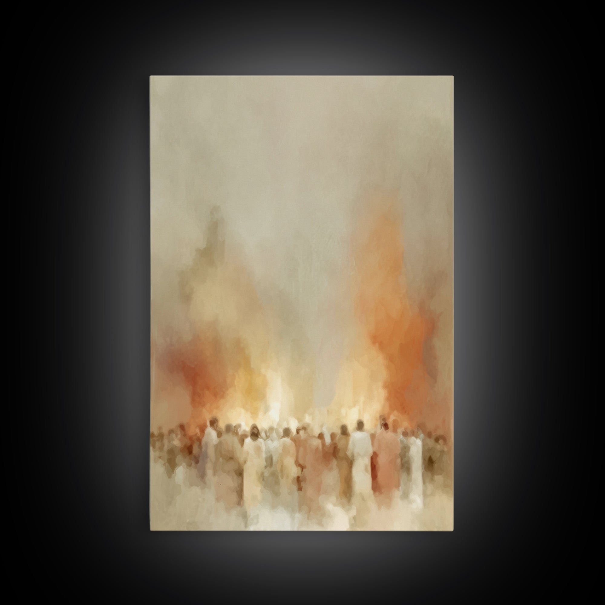 Gathered In Spirit – Framed Canvas Print – Christian Wall Art – Christian Art Canvas – Christian Painting – Vintage Christian Art – Subtle