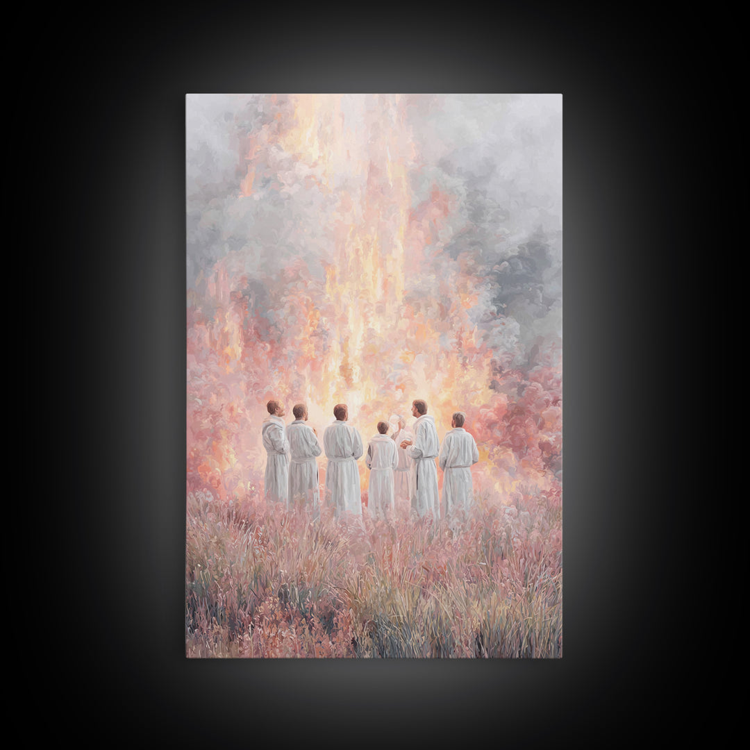 Fires Of Fellowship – Framed Canvas Print – Christian Wall Art – Christian Art Canvas – Christian Painting – Christian Art – Vintage Christ