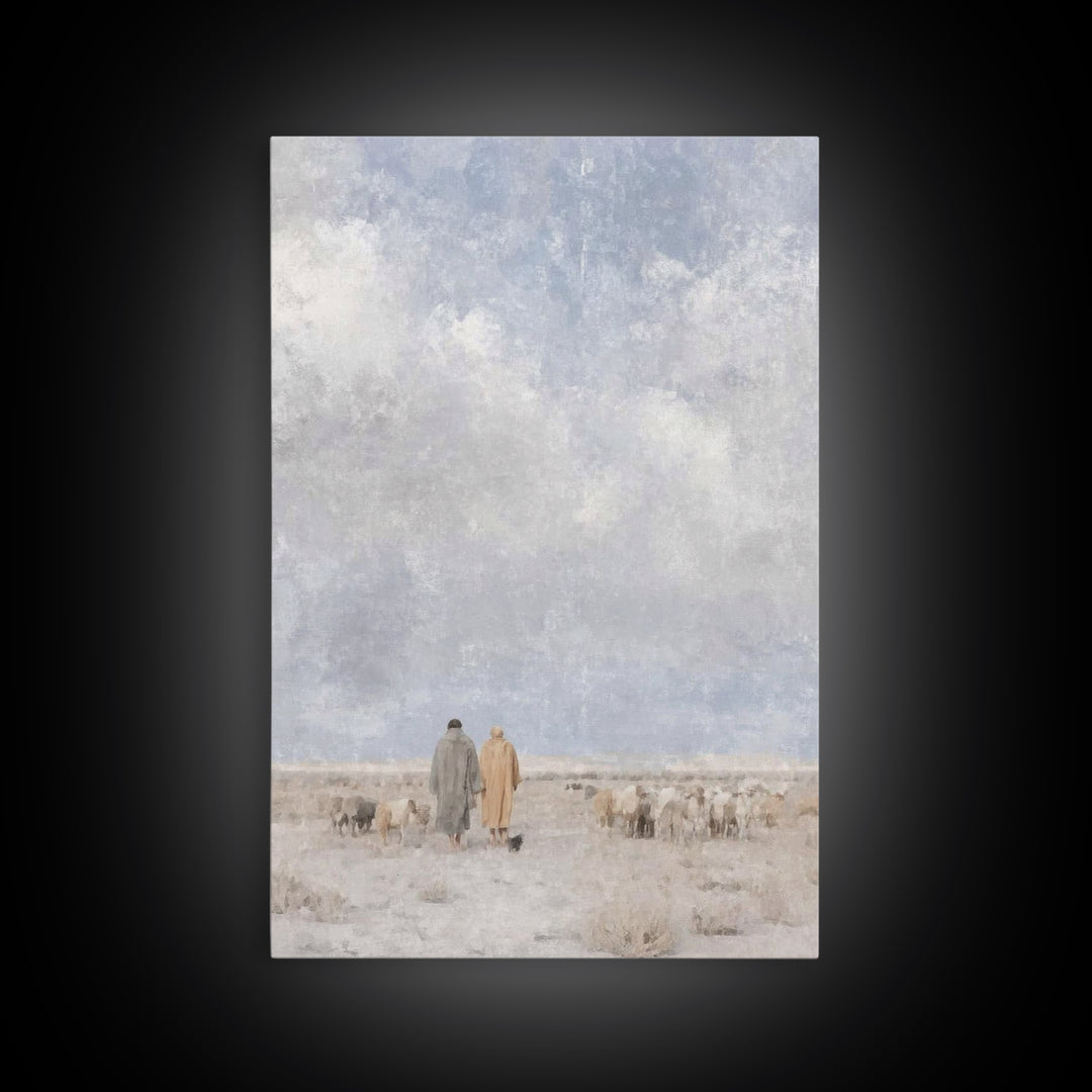 Silent Winter Path, Framed Canvas Print, Christian Art Canvas, Christian Christmas Art, Christmas Wall Art, Subtle Christian Art