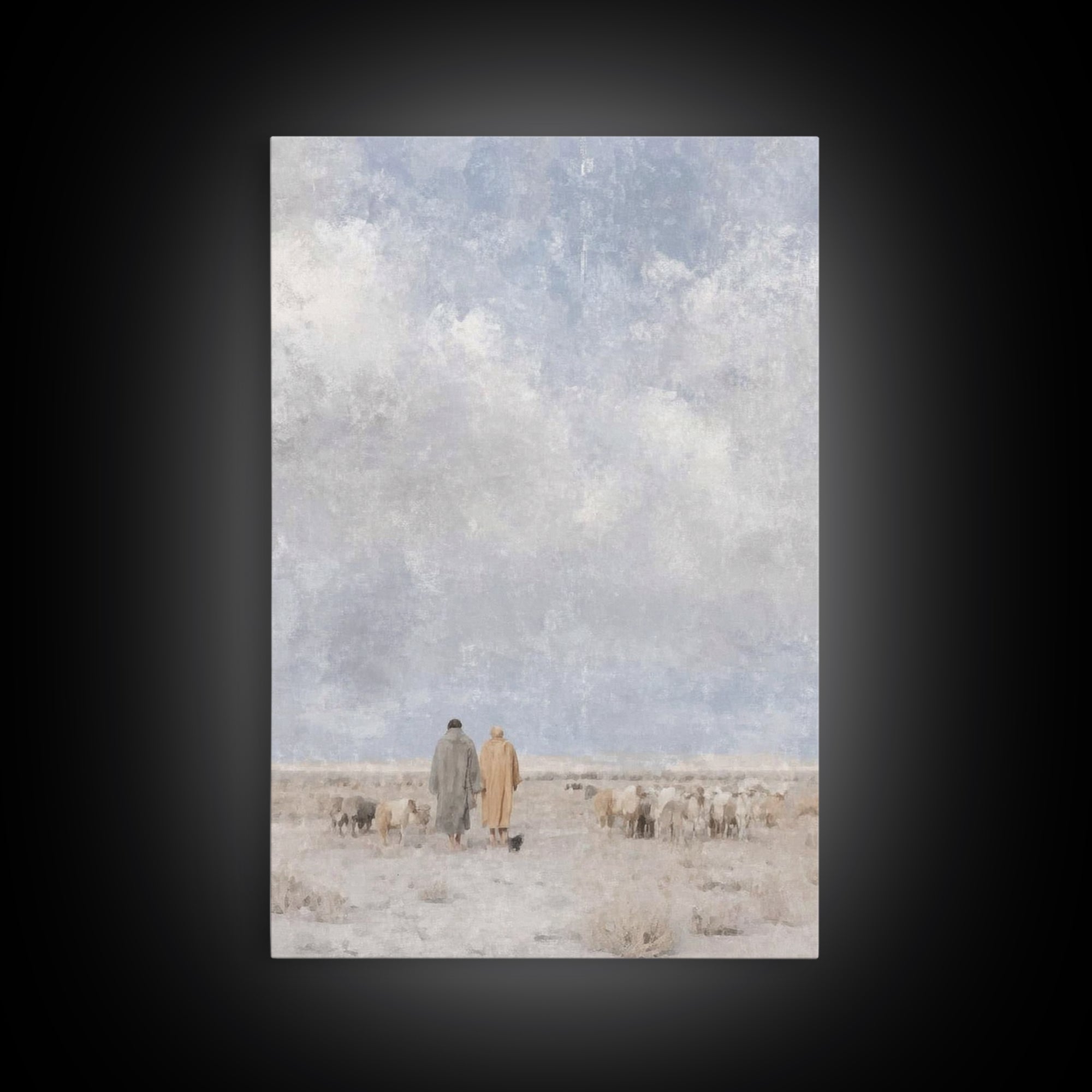 Silent Winter Path, Framed Canvas Print, Christian Art Canvas, Christian Christmas Art, Christmas Wall Art, Subtle Christian Art