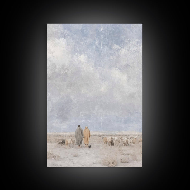 Silent Winter Path, Framed Canvas Print, Christian Art Canvas, Christian Christmas Art, Christmas Wall Art, Subtle Christian Art