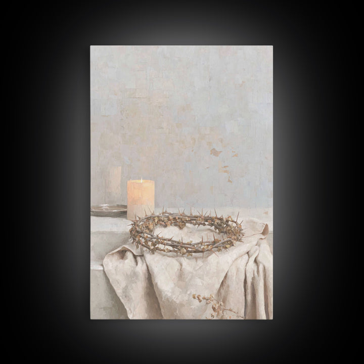 Mercy Crown Light, Framed Canvas Print, Christian Art Canvas, Christian Wall Art, Modern Christian Art, Christian Gift