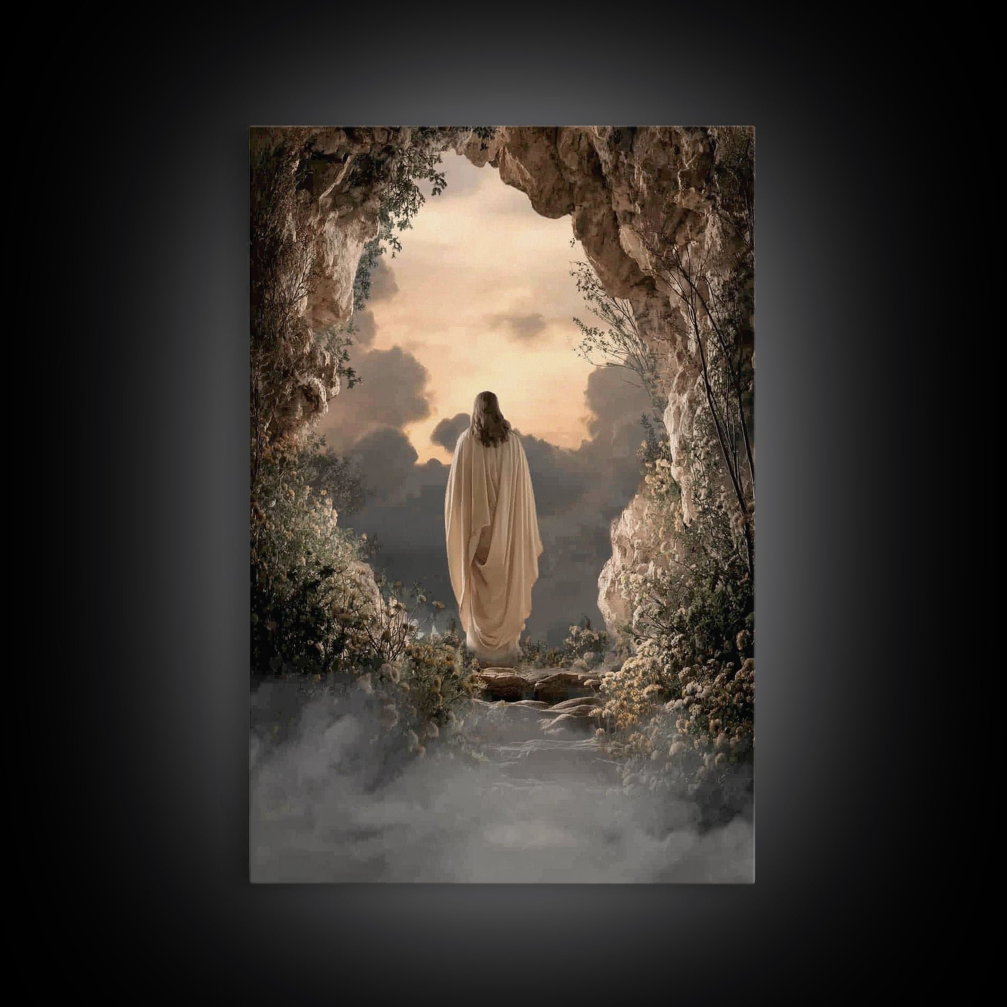 Resurrection Path – Framed Canvas Print – Christian Wall Art – Christian Art Canvas – Jesus Painting – Large Christian Painting – Modern Ch