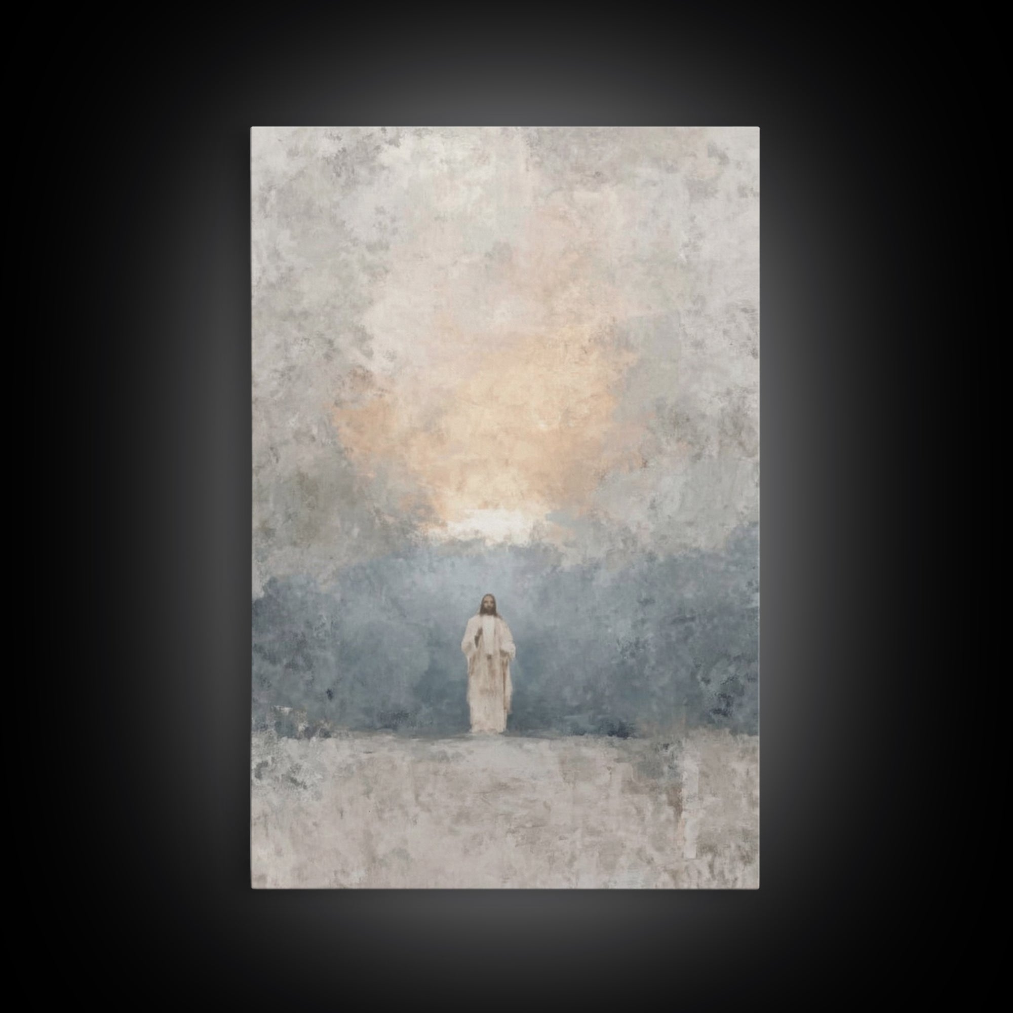 Dawn Of Mercy – Framed Canvas Print – Christian Wall Art – Christian Art Canvas – Jesus Painting – Minimalist Christian Art – Christian Art
