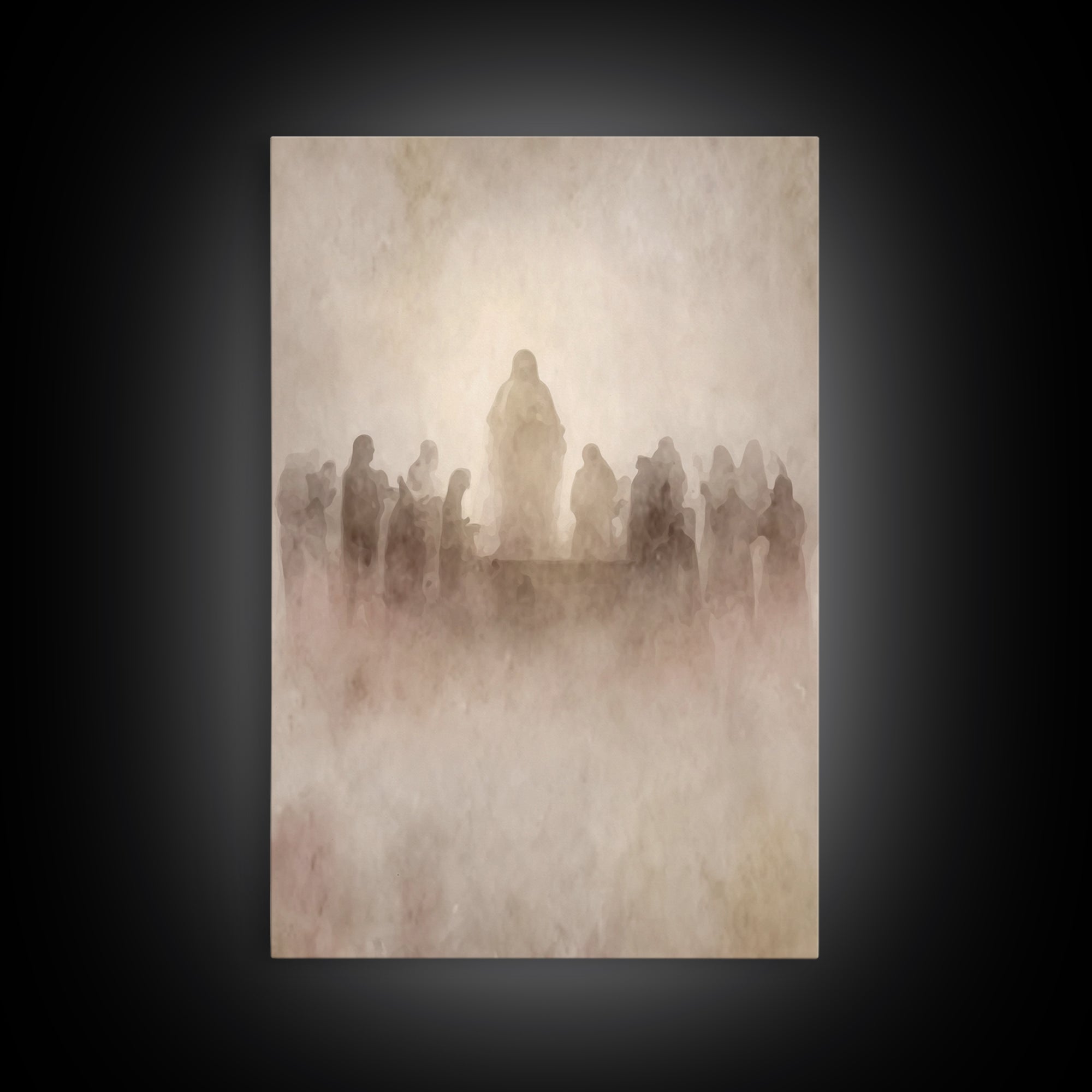 Holy Gathering – Framed Canvas Print – Christian Wall Art – Subtle Christian Art – Christian Art Canvas – Christian Painting – Vintage Chri