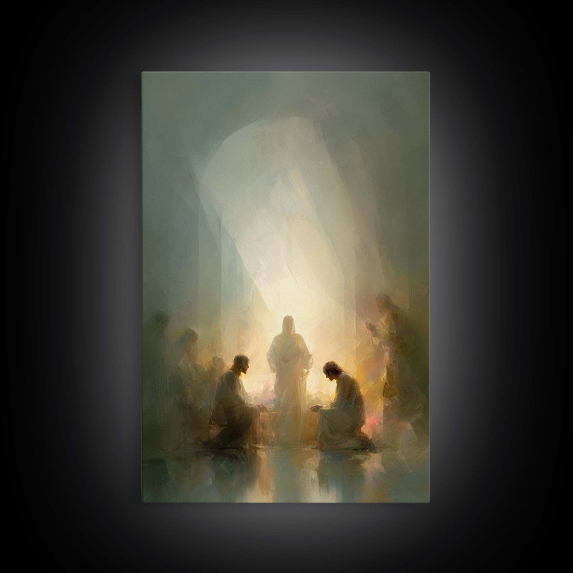 Radiant Supper – Framed Canvas Print – Christian Art Canvas – Christian Wall Art – Modern Christian Painting – Jesus Painting – Christian A